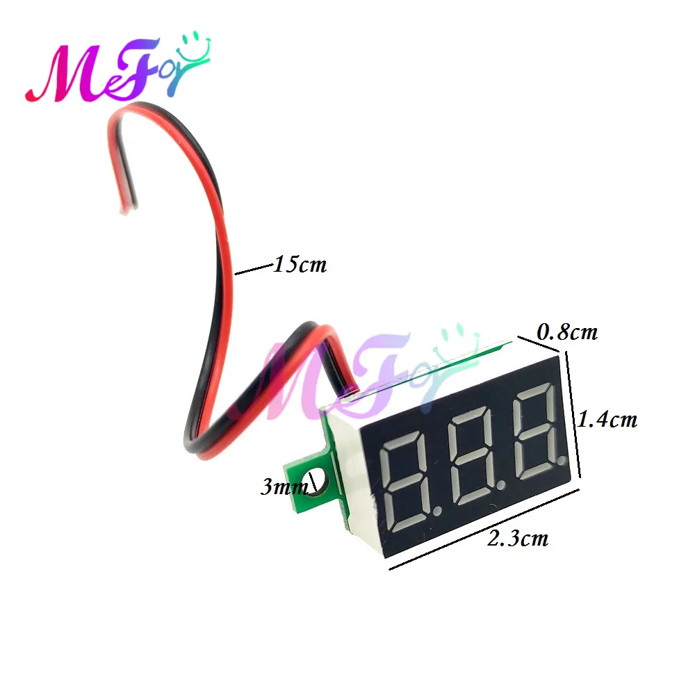 0.36 pollici fai da te Mini voltmetro Tester digitale Test di tensione batteria DC 4.5-30V 2 fili rosso verde blu per Auto LED Display calibro