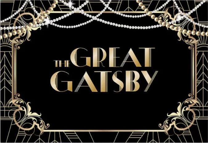 The Great Gatsby Party Backdrop for Photo Booth Roaring 20\'s Photo Backdrop Twenties Gatsby Black Gold Decoration Birthday Party