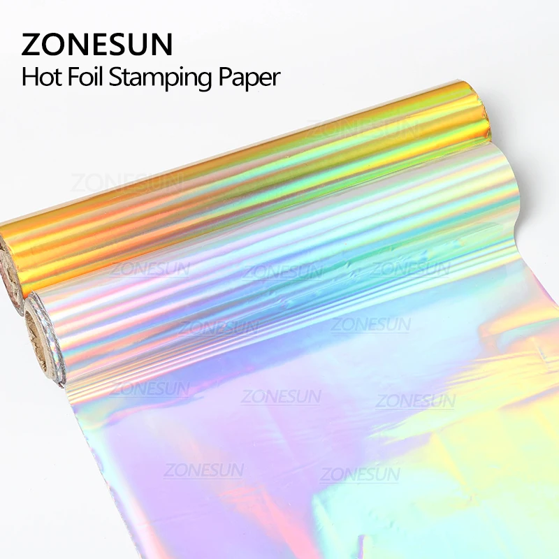 ZONESUN 6cm Gold Silver Foil Rolls Leather Paper Hot Foil Stamping Paper Heat Transfer Anodized Gilding Holographic Rose Gold