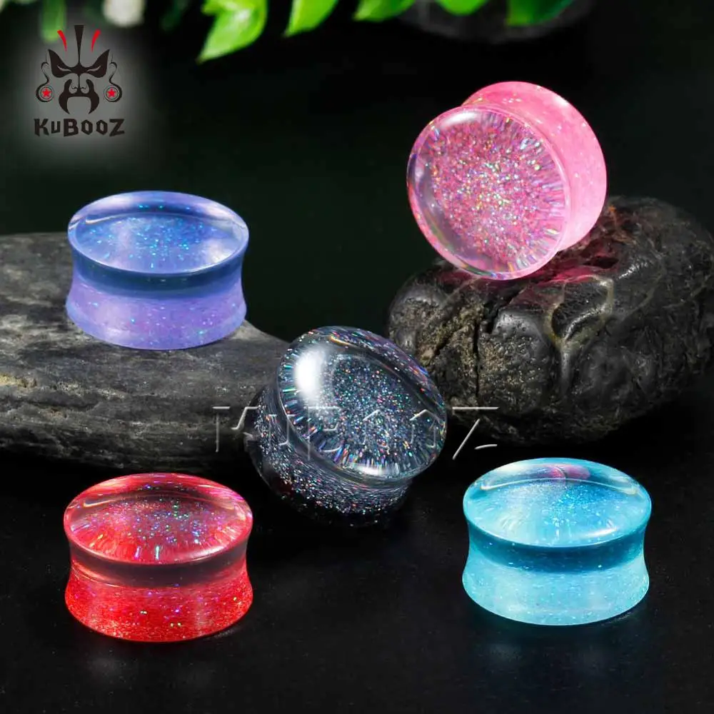 KUBOOZ New Simple Transparent Acrylic Ear Piercing Tunnels Plugs Mutil Color Ear Gagues Expanders Body Jewelrry For Women Men