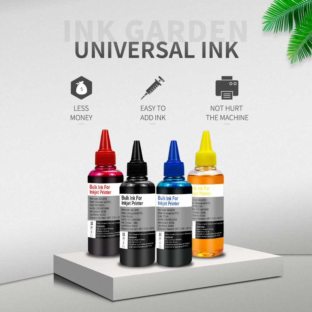 InkGarden Universal Dye Ink CISS For HP Canon Epson Brothers Series Inkjet Printer 301 305 302 303 304 Cartridge Ecotank 104