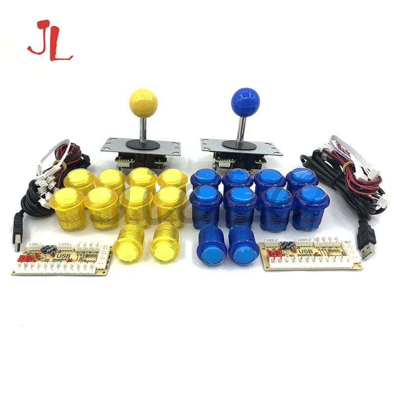 

2 Players Delay Joystick Arcade DIY Kit Parts LED Push Button+Joystick+USB Encoder Controller For Mame for Raspberry Pi 3