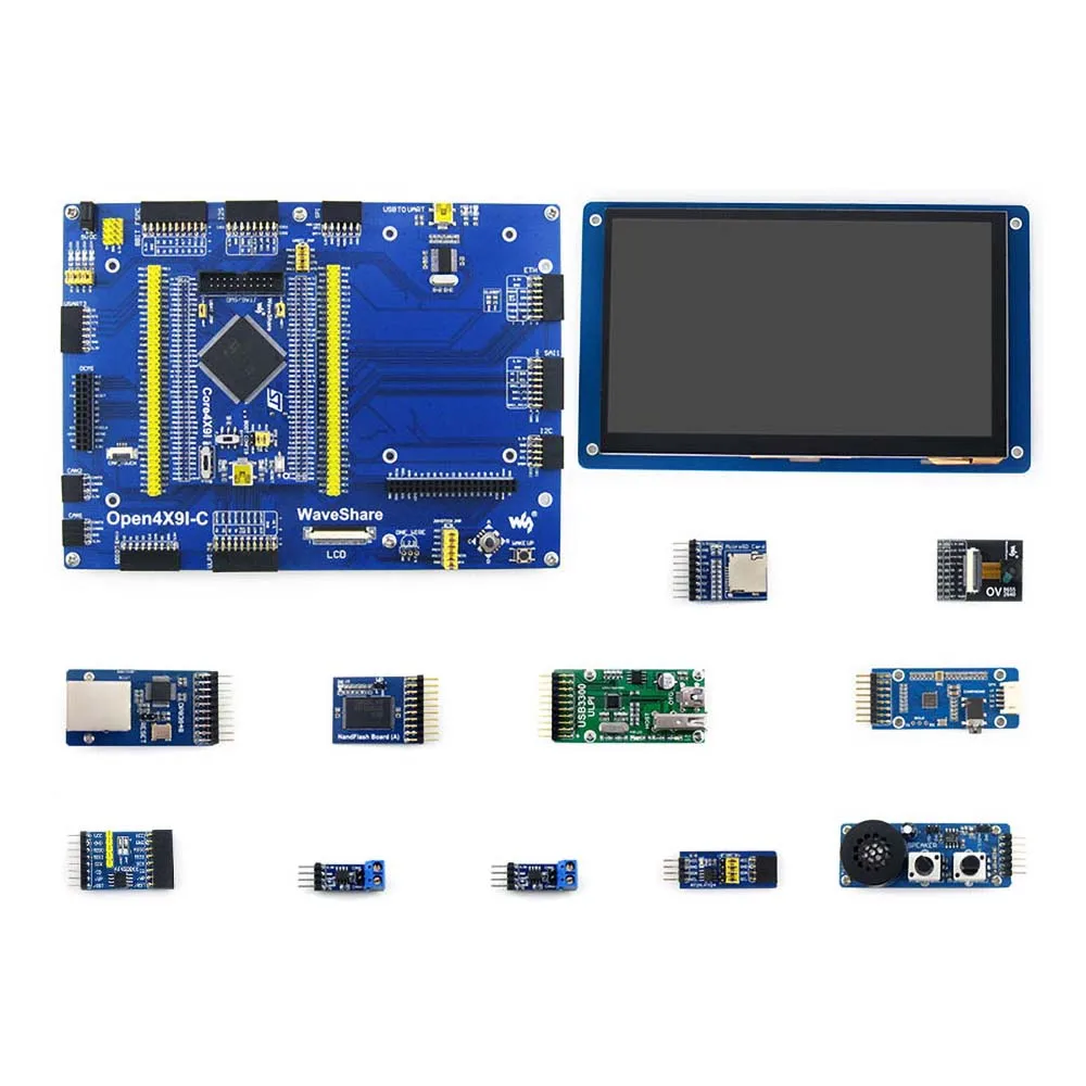 STM32 Development Board STM32 Board for STM32F429I MCU STM32F429IGT6 ARM Cortex M4+7inch Touch LCD+12 Modules=Open429I-C Pack B