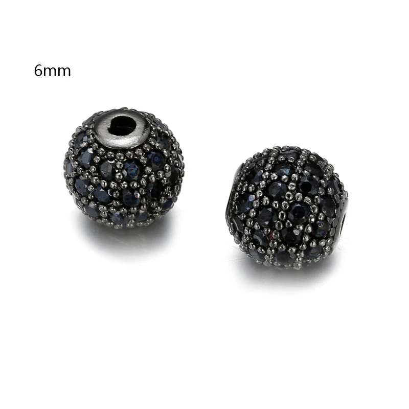 6/8/10mm CZ Cubic Zircon Disco Spacer Ball Beads Wholesale DIY Charms Spacer Bead for Beaded Bracelet Necklace Jewelry Making