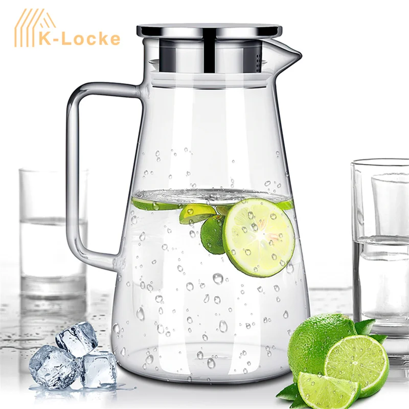 Large-capacity Transparent Glass Kettle Tea Water Jug Coffee Lemonade Pitcher Heat-resistant Explosion-proof Heatable Carafe