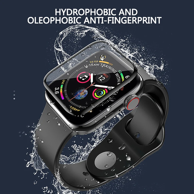Screen Protector For Apple Watch 45MM 44MM 41MM 38MM 40MM 42MM Full Tempered Film for iWatch Series 8 7 6 SE 5 4 3 Not Glass view 3
