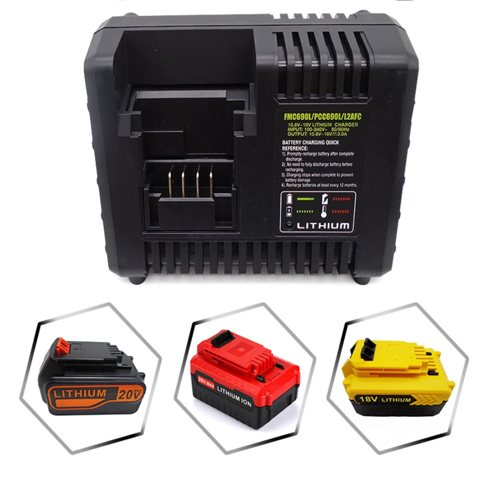 

10.8V - 20V Lithium Li-ion 3A Charger for Stanley PCC690L FMC609L LBXR20 Cordless Power Tools