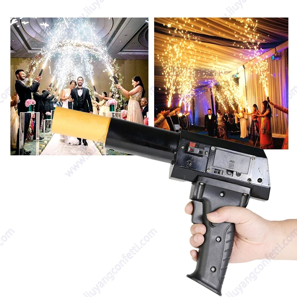 Wedding Party Indoor Ice Pyrotechnic Cold Pyro Machine Gun Fountain Firework HandHeld Fire Shooter Birthday Sparkler Stage Spark