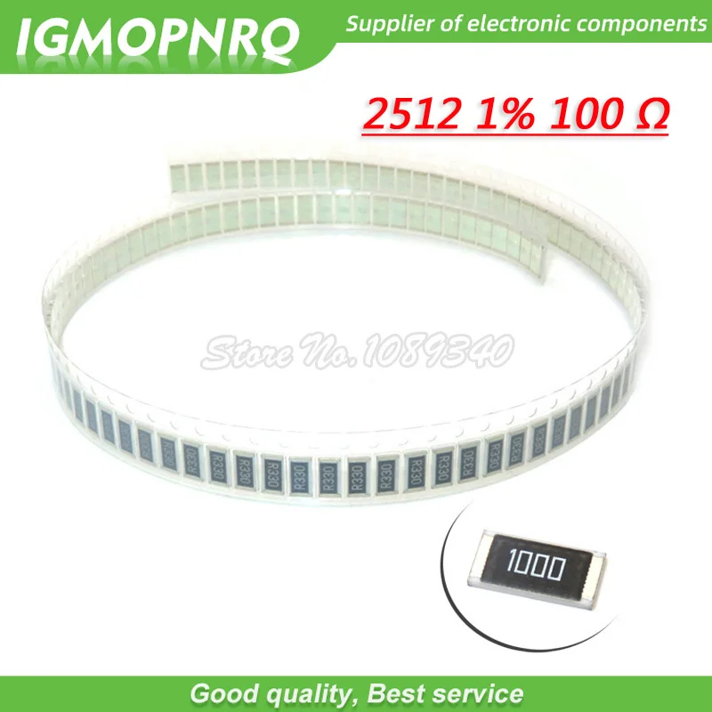 50 шт. 2512 SMD резистор 100 Ом 1% 1 Вт 100R 101 IGMOPNRQ