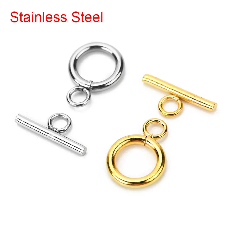 

5sets Stainless Steel OT Toggle Clasps For Necklace Bracelet 6mm Golden Color Hooks Connectors Fit Diy Jewelry Making Supplies