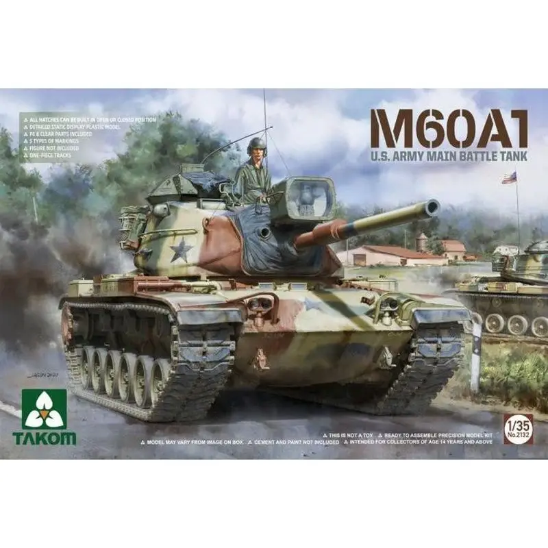 

TAKOM 2132 1/35 Главный боевой танк США M60A1 — комплект масштабной модели