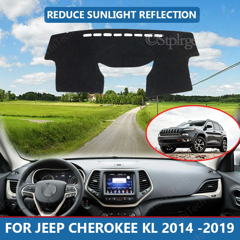 Car Inner Dashboard Cover Capet Cape for Jeep Cherokee KL 2014 -2019 Dashmat Sunshade Pad Cover Dash Mat