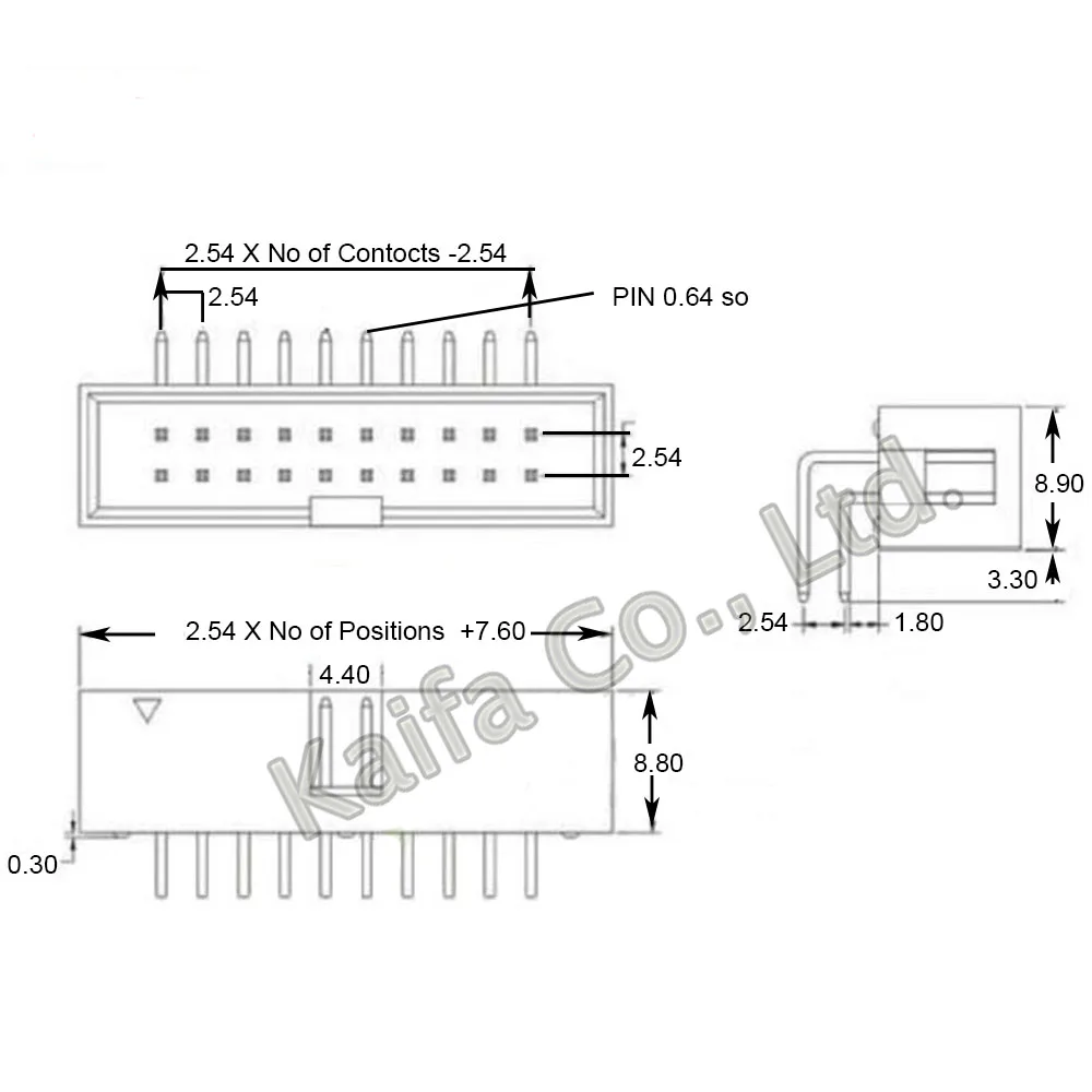 5PCS FC-6-64Pin 8P 10P 12P 14P IDC Socket Pin Dual Row Pitch 2.54mm IDC Connector Cable Socket Plug Ribbon Cable Connector