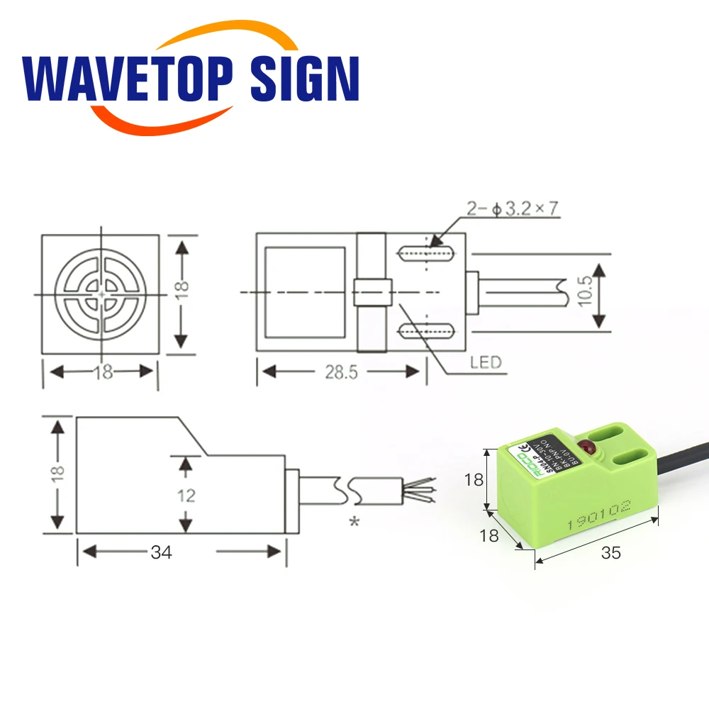 WaveTopSign Metal Detection Sensor SN04-N/P 10-30VDC Inductive Proximity Switch for Metal Inspection NPN PNP NC NO 3Wire