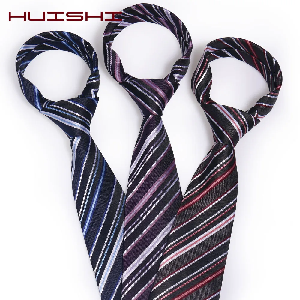 

HUISHI Man Tie Stripe Colorful Stripe 8cm Luxury Men's Ties Jacquard Necktie Accessories Daily Wear Cravat Wedding Party Gift