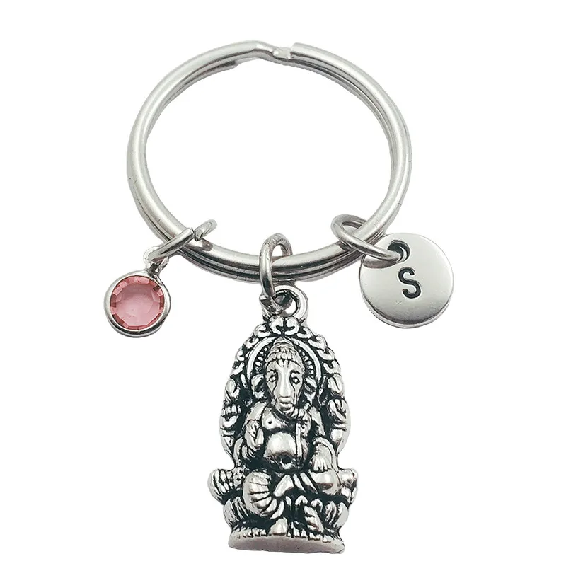 

Брелок Shiva Ganesha с буквами инициала, монограммой, камнем-талисманом, необычная бижутерия, женские подарки, аксессуары, подвески