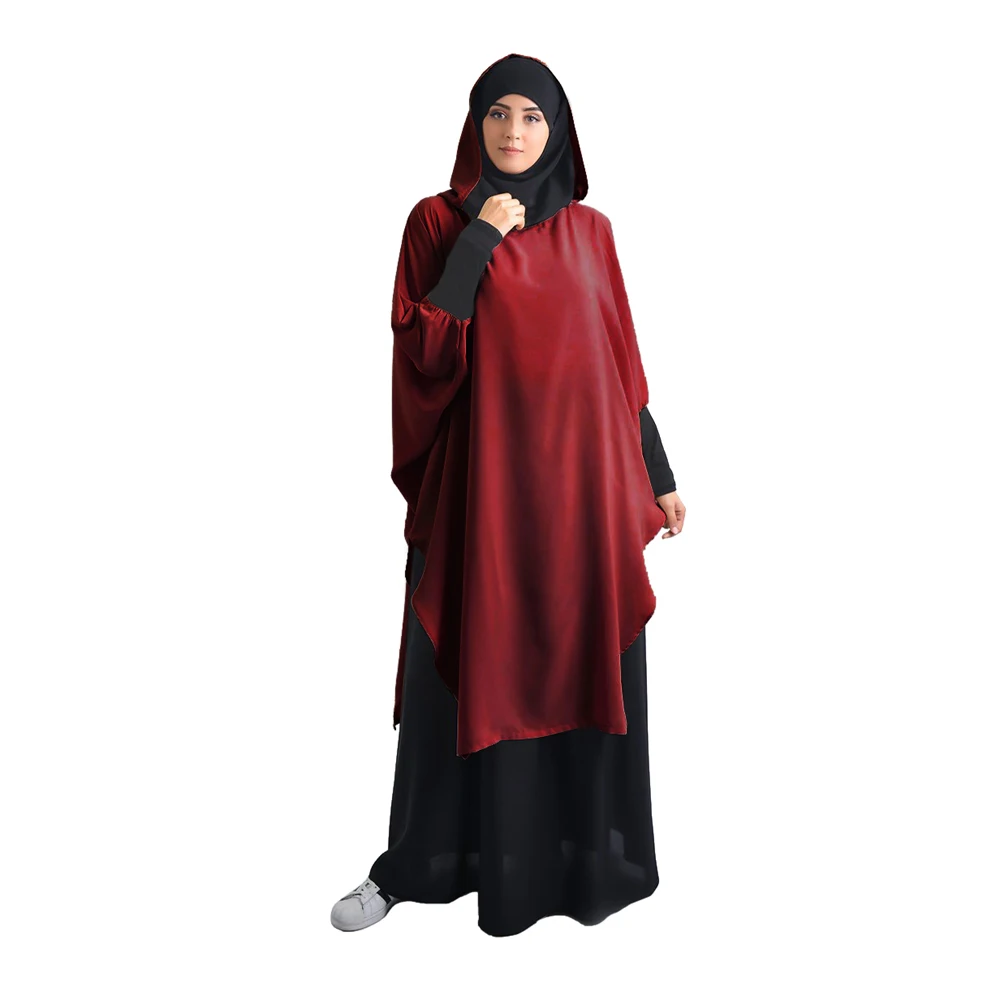 

Eid Hooded Muslim Women Hijab Dress Prayer Garment Long Khimar Robe Abaya Full Cover Ramadan Gown Abayas Islamic Burka Niqab