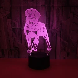 3D Dog Lamp 7 Colors Changing Night Light Touch Remote Base Gifts For Children Bedroom Decor Acrylic Plate Support USB Charging