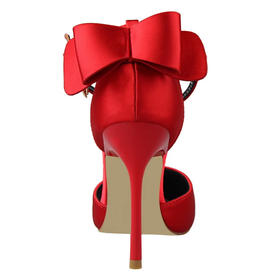 2023 Plus size 34-43 Women Shoes Pointed Toe Pumps Dress Shoes High Heels Boat Shoes Wedding Shoes tenis feminino Side with Bow