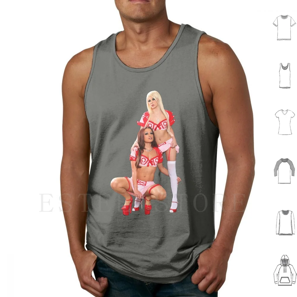 Madison Ivy Ann Marie Rios uniforme de enfermera Sexy camisetas sin mangas chaleco sin mangas Madison Ivy Ann Marie Rios pechos grandes y hermosos