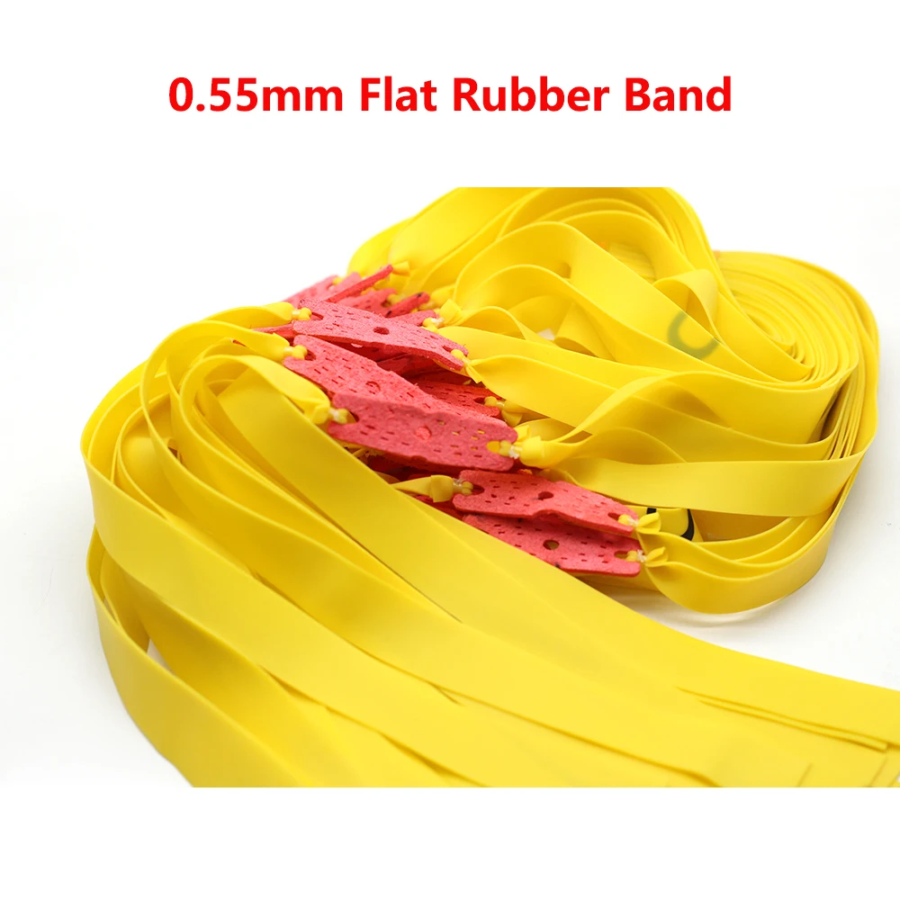 10Pcs Slingshot Flat Rubber Band Powerful Elastic Rubber Band for Outdoor Hunting Catapult