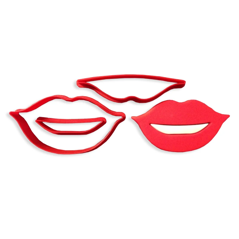 Cosmetic Red Lips Cakepop Mould Cupcake Topper Fondant Cookie Cutter for Girl Birthday Party 3D Printed PLA