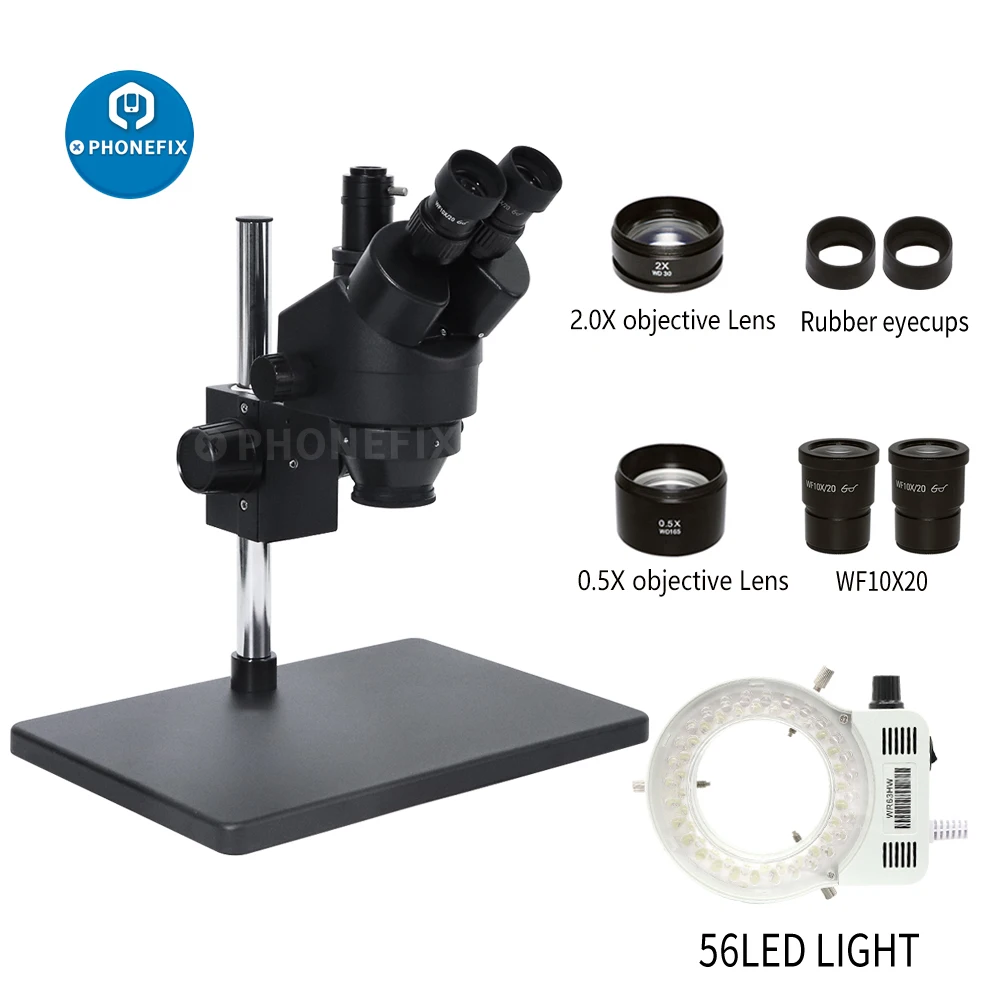 3.5X 45X 90X 180X Simul Focal Trinocular Stereo Zoom Microscope Lab Industrial Inspeciton Microscopio for Phone Repair Soldering