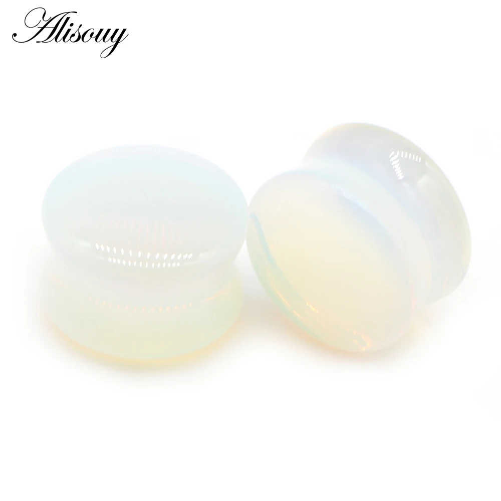 2pcs Stone Ear Plugs Gauges for Body Piercing