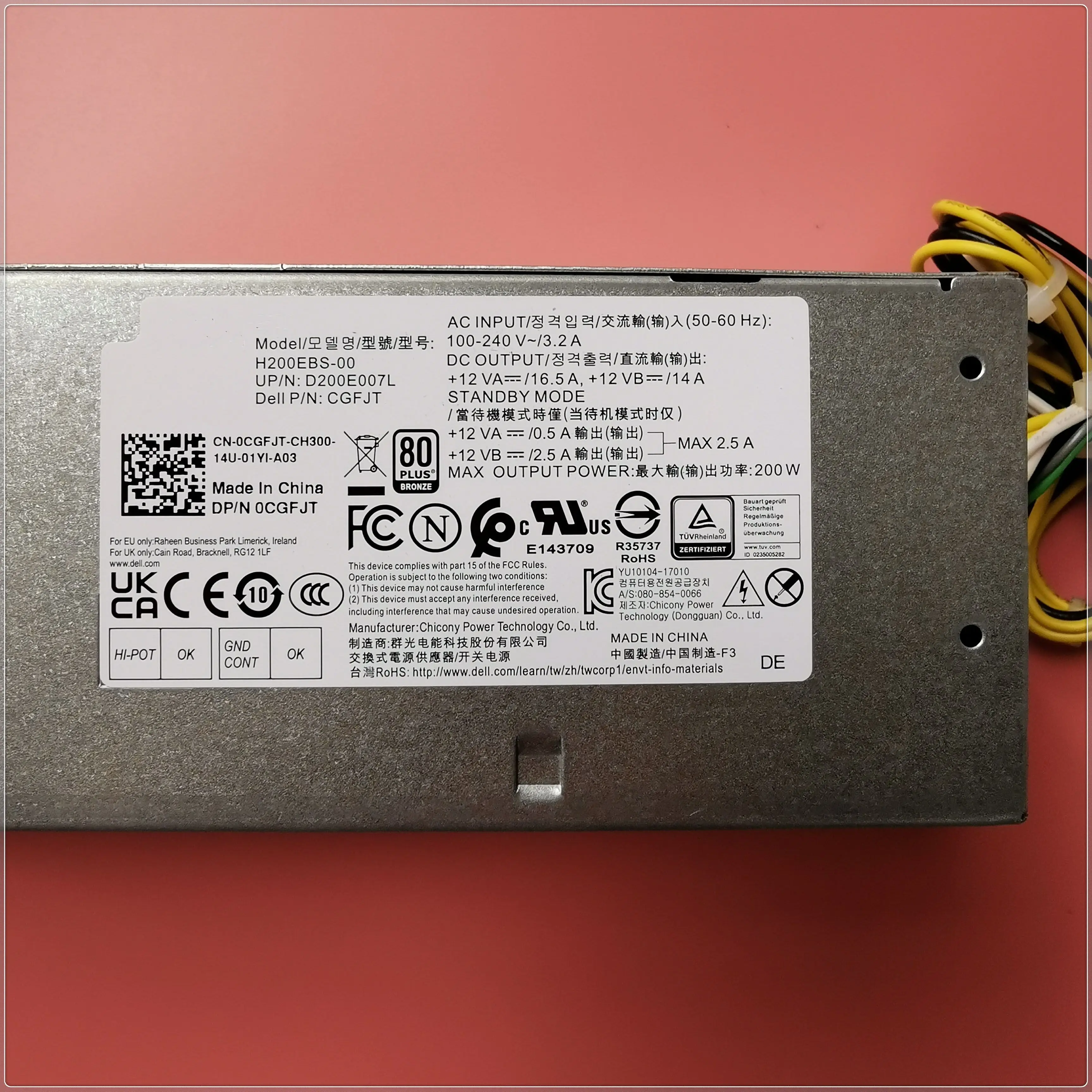 FOR DELL 7050 7060 7070 3050 3070 3060 Power Supply 200 Watts,H200EBS-00 CGFJT 6PIN 4PIN Desktop