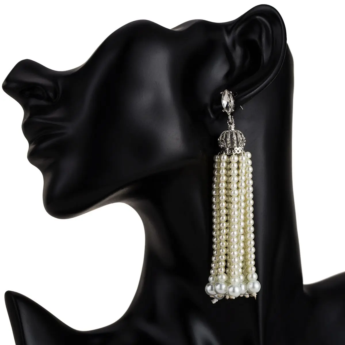 Exquisite Handmade Bright Pearl String Super Long Tassel Earrings Women Wedding Party Exaggerated Fashion Jewelry Accessories