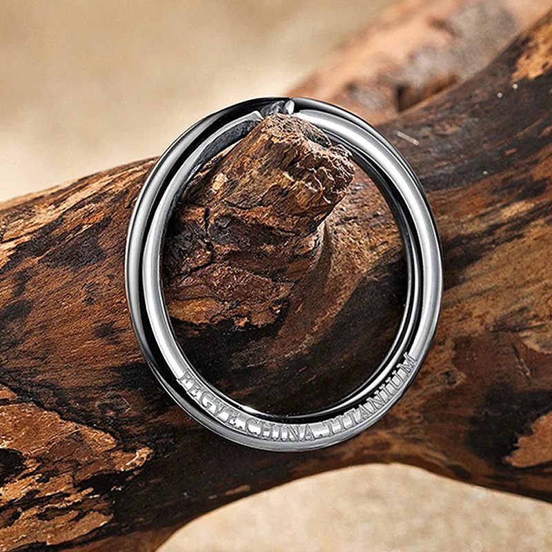 Titanium Keyring Brass Stainless Steel Material Key Arc Rings Luxury EDC Car Original Keychain Buckle for Accessories