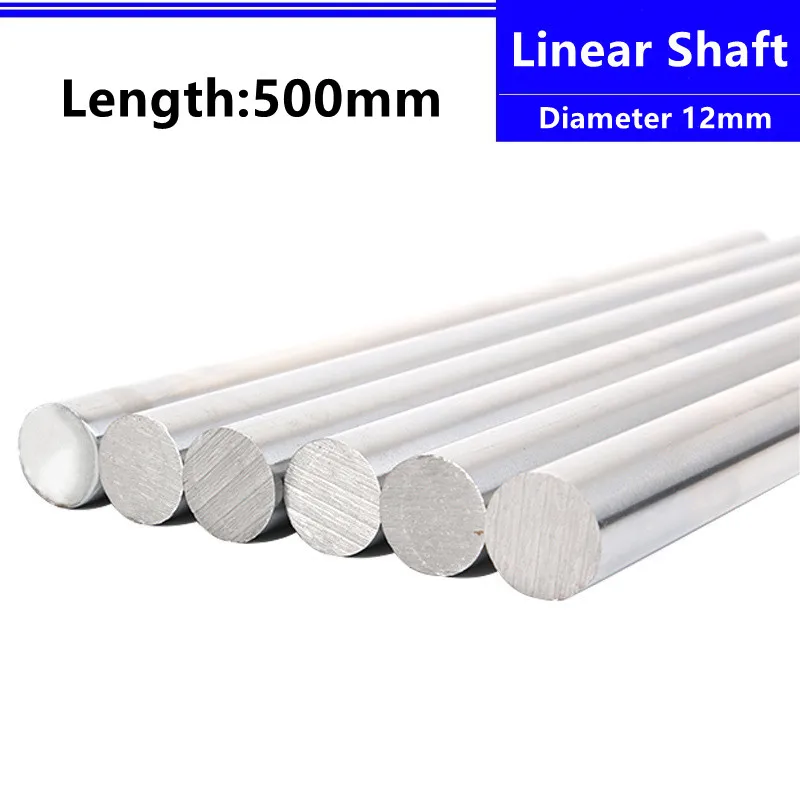 

10pcs Diameter Dia 12mm Length 500mm Long Linear Shaft Round Bar Optic Axis Cylinder Chrome Plated Liner Rod 3d Printer Parts