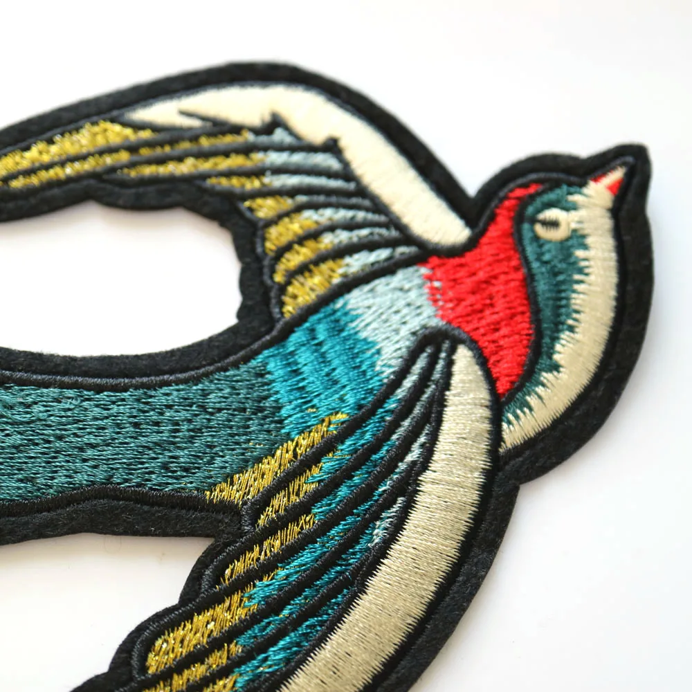 2pc/pair embroidery Swallow patches for clothing  iron on patch for clothes ironing applique parches for jacket