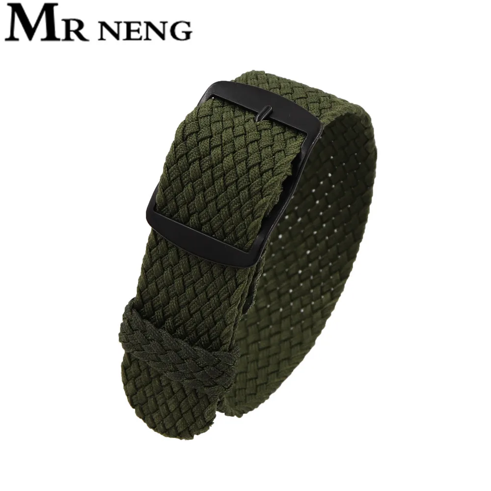 2020 New Soft Breathable Nylon Polyester Watch Strap Sport Bracelet Strap18MMm for Perlon Black Buckle watchband 22 20mm