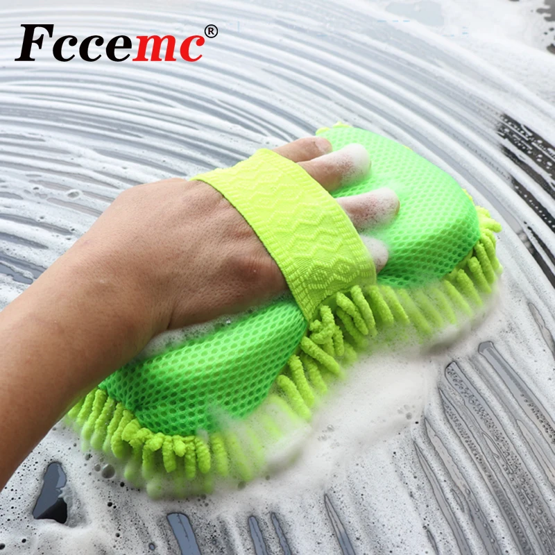 Car Wash Polishing Waxing Sponge Universal Sponge Block Car Cleaning Supply Hand Wipe Thickened Gloves Tools Detailing Brushes