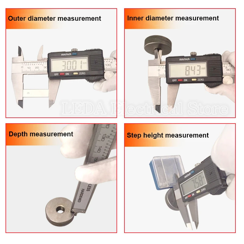 1 szt. Narzędzie pomiarowe zacisk cyfrowy ze stali nierdzewnej 150mm 200mm 300mm cyfrowy noniusz przyrząd pomiarowy