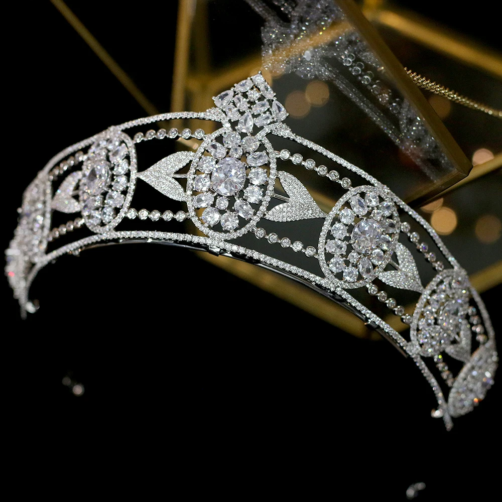 JaneVini 2020 Luxury Silver Bridal Crowns and Tiaras European Style Princess Headdress Crystal Wedding Jewelry Hair Accessories