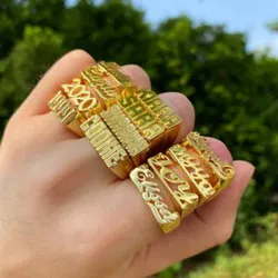 Custom New Personality Hip Hop Women Ring   Personalized Men Punk Letter Name Ring Stainless Steel Jewelry Gift For Men Women