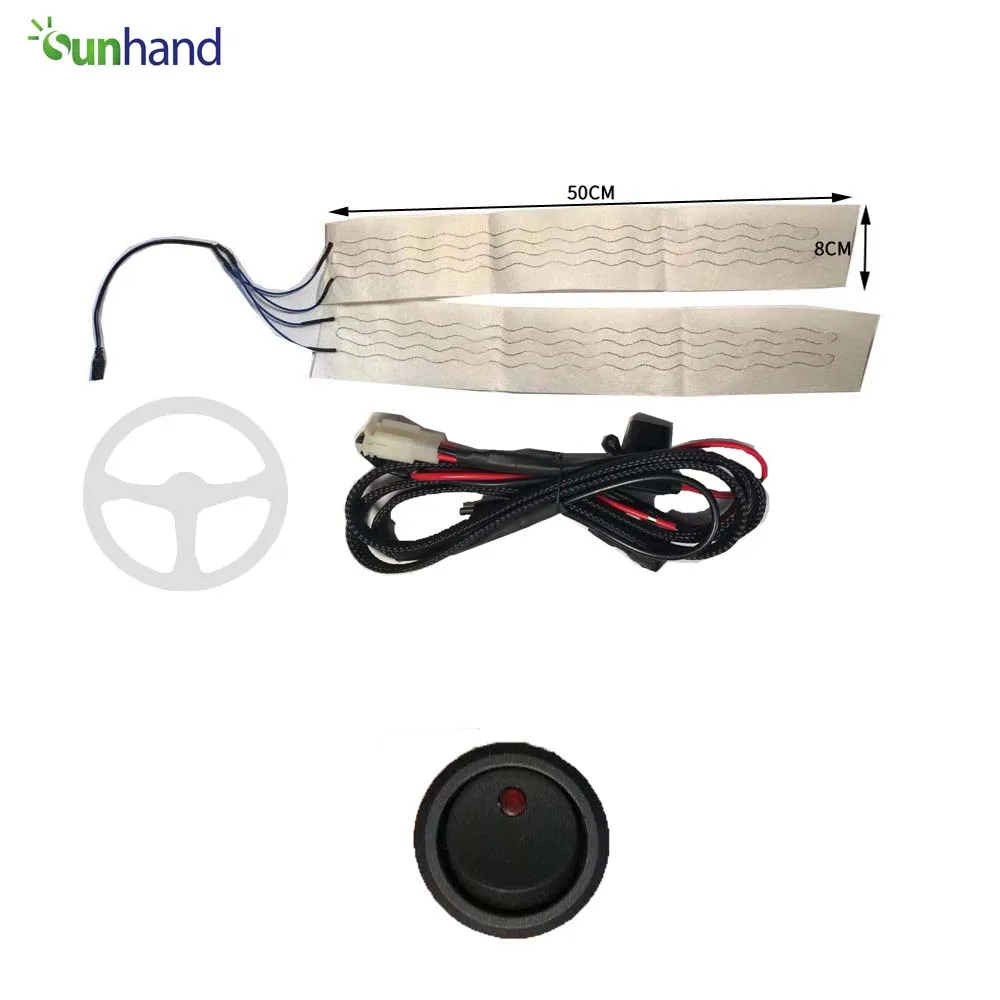 12V heated steering wheel kit with round switch heated steering wheel for car