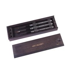 ArtSecret High Quality SQ670 3PC/Set  Watercolor Art Brushes Squirrel Mixed Hair Brass Ferrule Aluminum Cap Wooden Case
