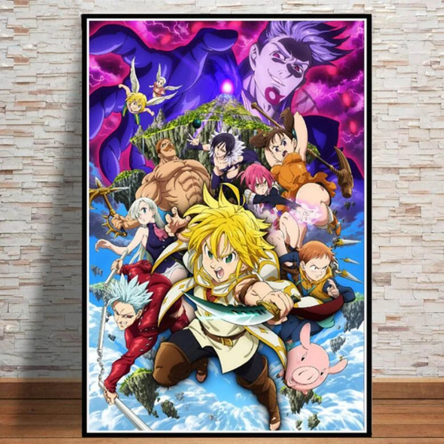 Japan Anime Diamond Painting Full 5D Rhinestone Comic THE Seven Deadly Sins Diamond Embroidery Diamond Mosaic Kids Painting Gift