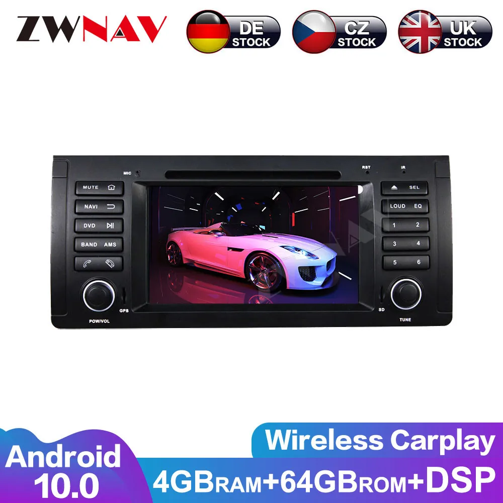 Carplay Android 10.0 Screen Car Multimedia DVD Player For BMW E53 1995-2003 GPS Navigation Car Auto Radio Audio Stereo Head Unit