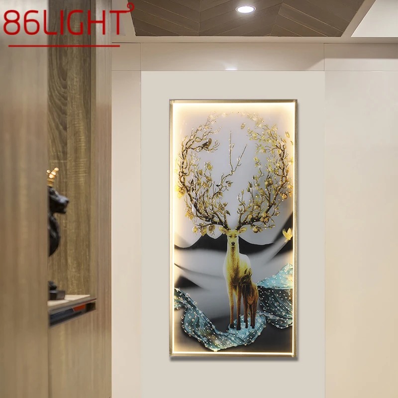 

86LIGHT Wall Sconces Lamps Contemporary Deer Figure LED Rectangle Mural Light Creative For Home