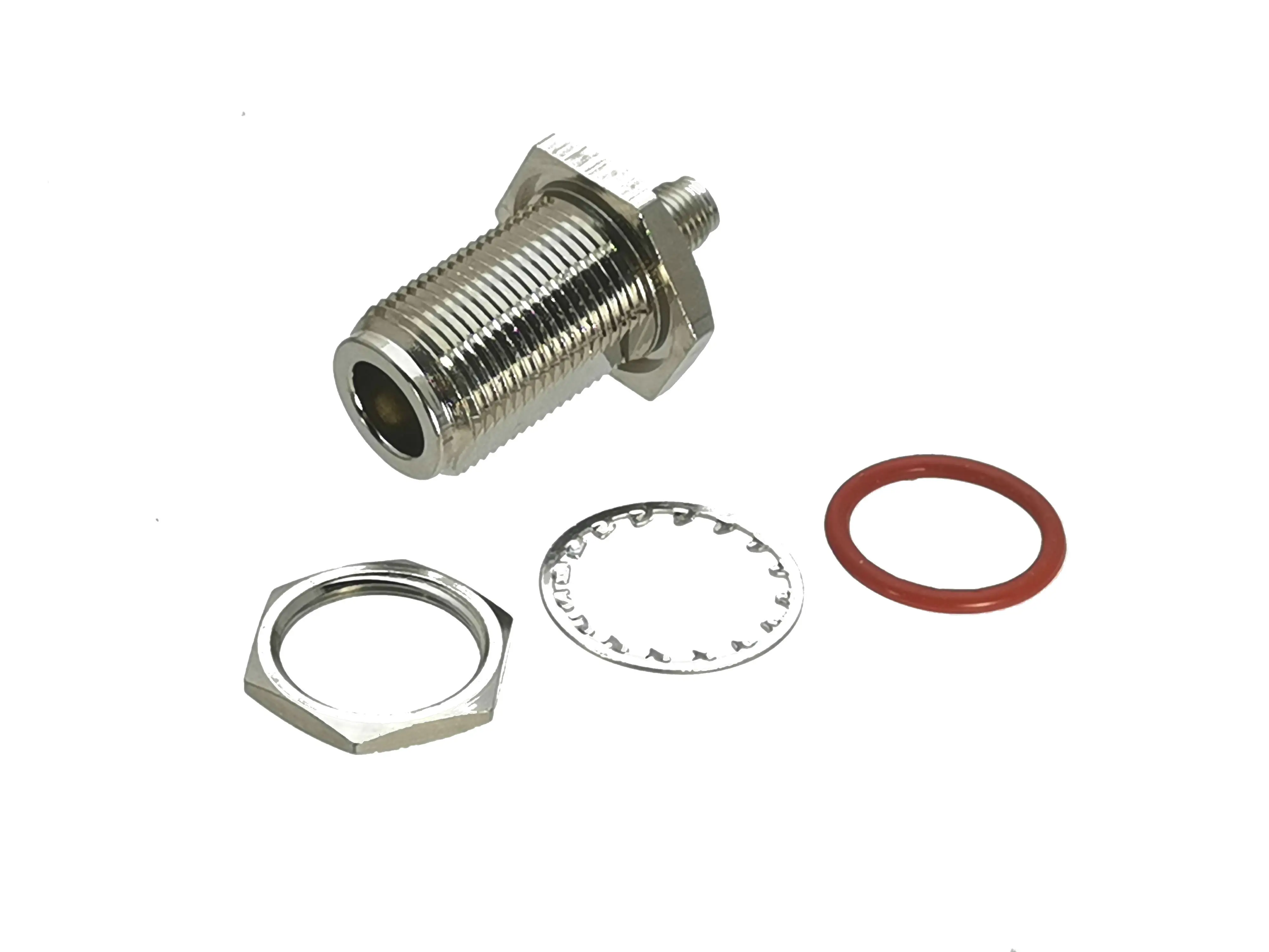 1Pcs SMA Female Jack to N Female Jack Bulkhead Nut RF Adapter Connector Coaxial High Quanlity 50ohm Nickel plated