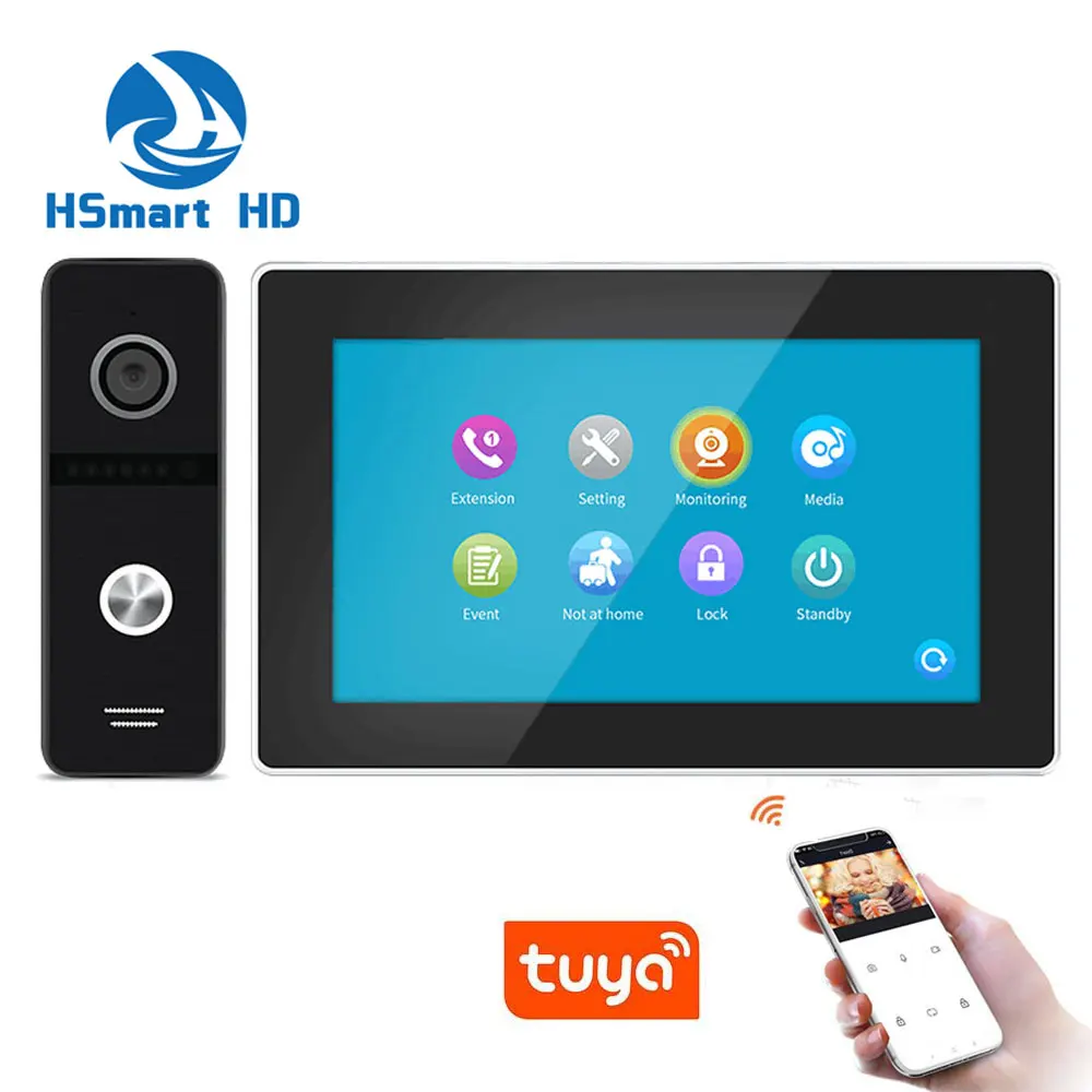 

7 inch Touch Screen WIFI video intercom for home Motion Detection Monitor Doorbell 1080P/AHD Tuya smart APP Door Phone