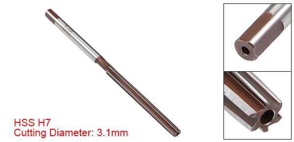 uxcell Hand Reamer HSS H7 6 Straight Flutes Milling Cutter Tool