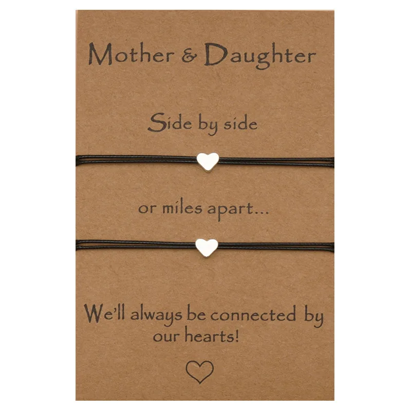 Mother\'s Day Gift Love Heart Charms Card Love Charms Bracelets