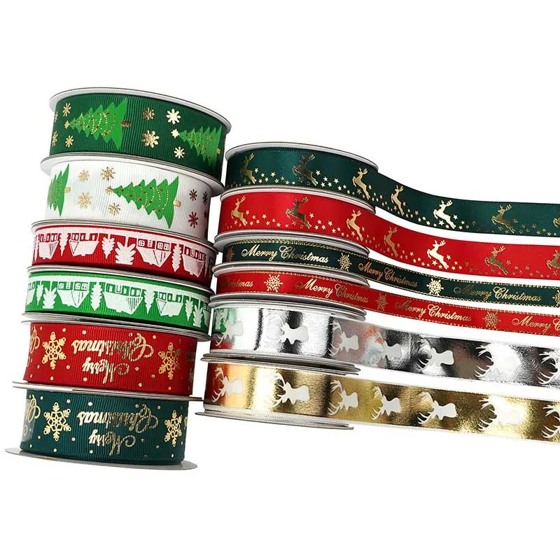 

10/16/20/25mm 10yards Christmas ribbon printing threaded belt, used for gift wrapping,wedding decorationhair bow accessories DIY