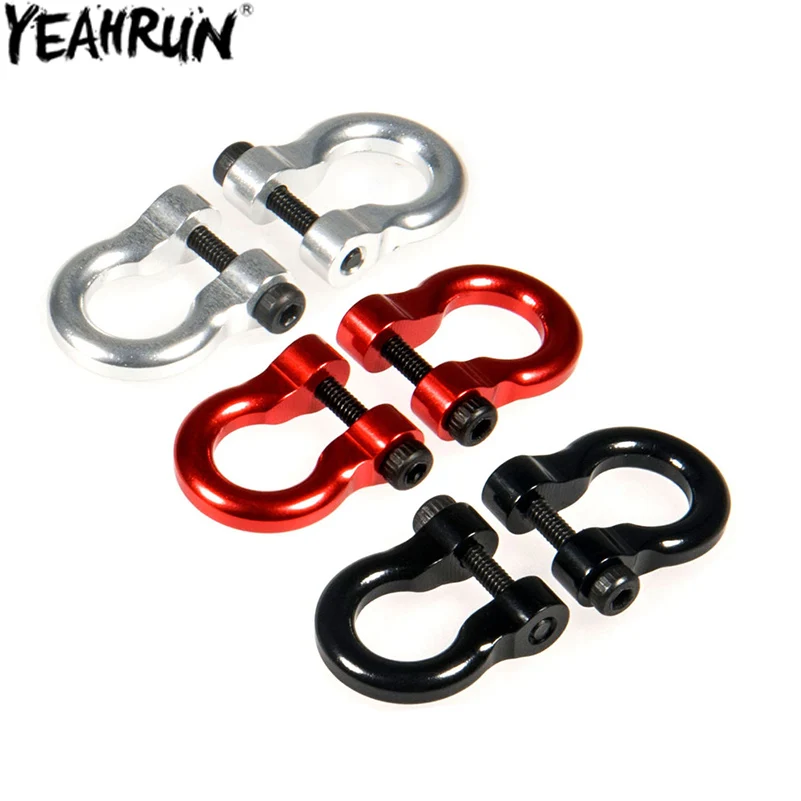 YEAHRUN Metal Bumper D-ring Tow Hook Trailer Shackle Rescue for 1/10 RC Crawler Car TRX4 TRX6 Axial SCX10 90046 Upgrade Parts