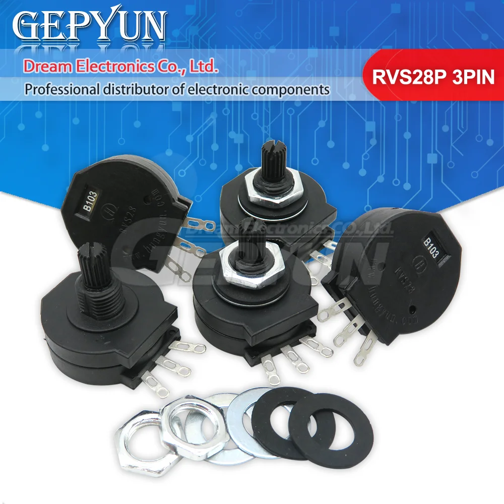 5PCS RVS28 B102 3PIN Potencjometr spawarki elektrycznej nowy 100% RVS28P-B102 2W 1K części spawarki